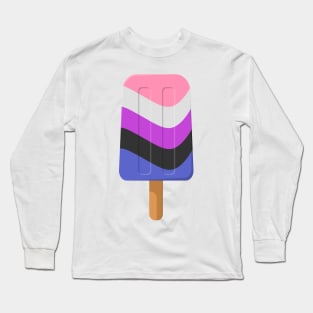 Cute Gender Fluid Pride Flag Popsicle Long Sleeve T-Shirt